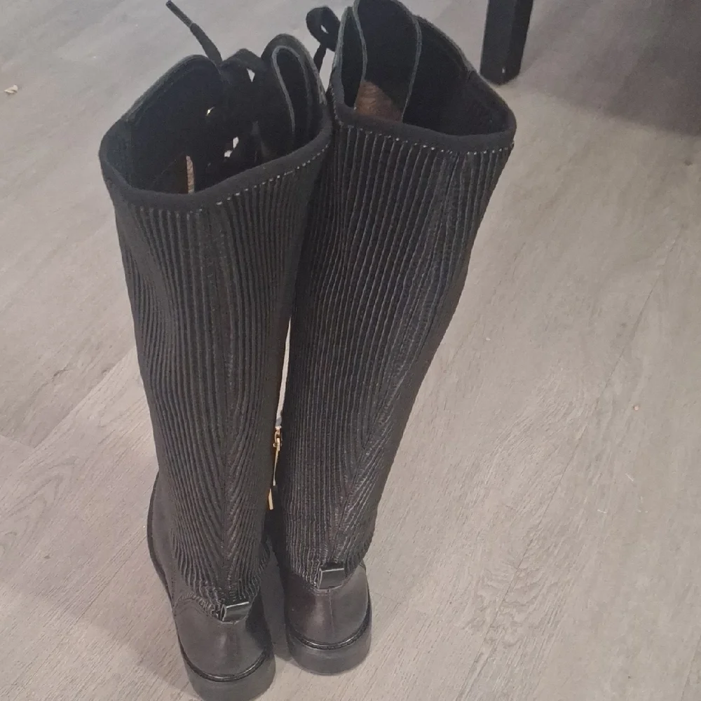 Louise Et Cie - Black Leather Lace Up Biker Boots